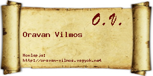 Oravan Vilmos névjegykártya